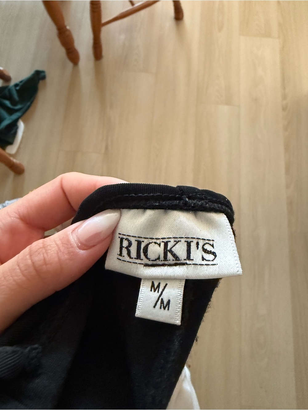 Ricki's - Vintage Black Midi Dress with Embellished Neckline - Picture 7 of 10